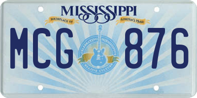 MS license plate MCG876