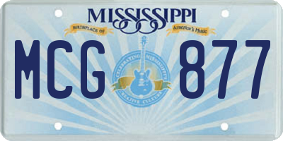 MS license plate MCG877