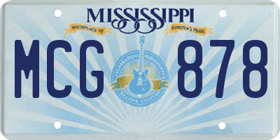 MS license plate MCG878