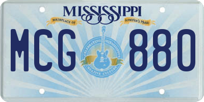 MS license plate MCG880