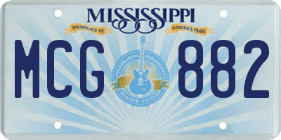 MS license plate MCG882