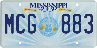 MS license plate MCG883