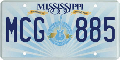 MS license plate MCG885