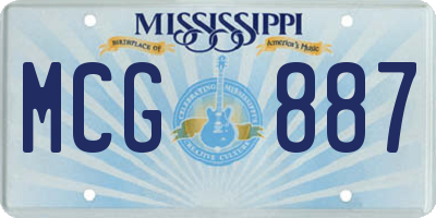 MS license plate MCG887