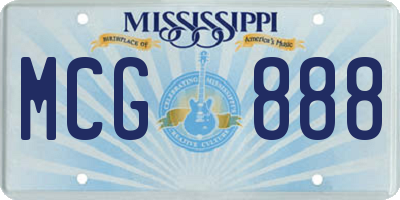 MS license plate MCG888