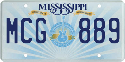 MS license plate MCG889