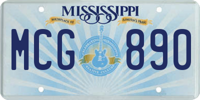 MS license plate MCG890