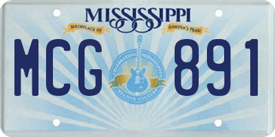 MS license plate MCG891