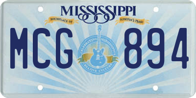 MS license plate MCG894