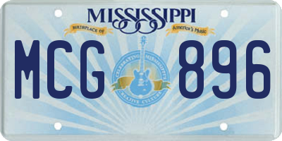 MS license plate MCG896
