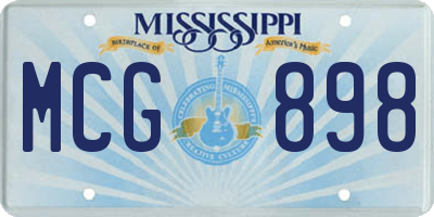 MS license plate MCG898