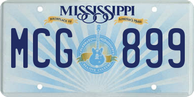 MS license plate MCG899