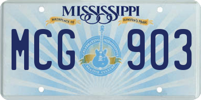 MS license plate MCG903