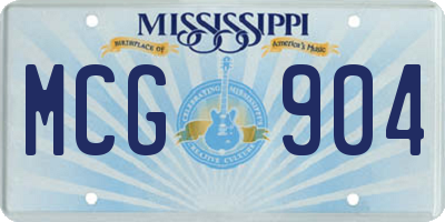 MS license plate MCG904