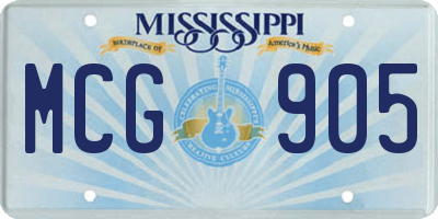 MS license plate MCG905