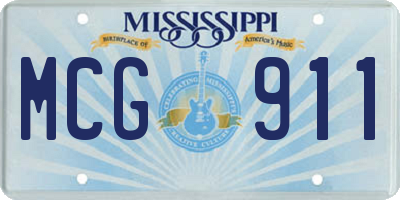 MS license plate MCG911