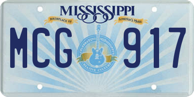 MS license plate MCG917