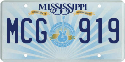 MS license plate MCG919