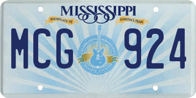 MS license plate MCG924
