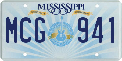 MS license plate MCG941
