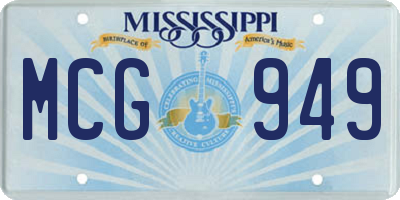 MS license plate MCG949