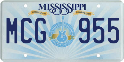 MS license plate MCG955