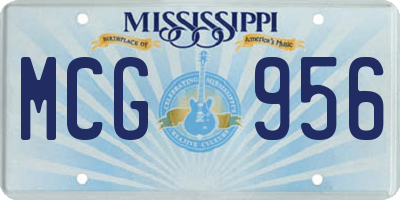 MS license plate MCG956