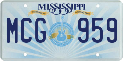 MS license plate MCG959
