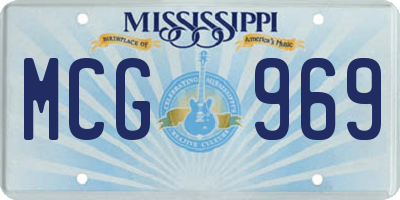 MS license plate MCG969