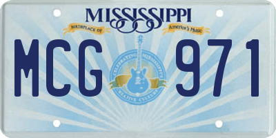MS license plate MCG971