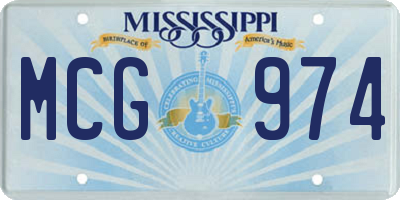 MS license plate MCG974