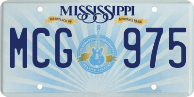 MS license plate MCG975