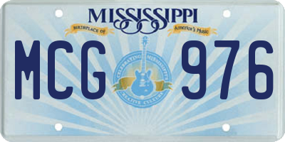 MS license plate MCG976