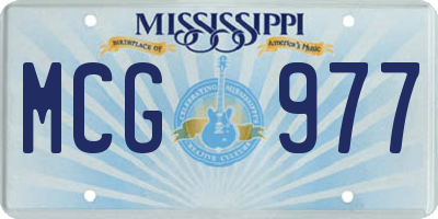 MS license plate MCG977