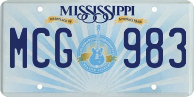 MS license plate MCG983
