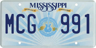 MS license plate MCG991
