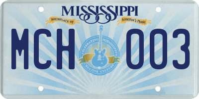 MS license plate MCH003