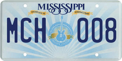 MS license plate MCH008