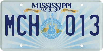 MS license plate MCH013