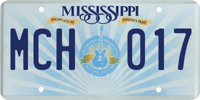 MS license plate MCH017