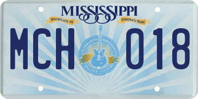 MS license plate MCH018