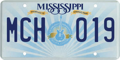 MS license plate MCH019