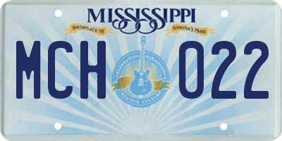 MS license plate MCH022
