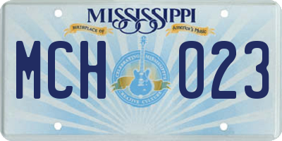 MS license plate MCH023