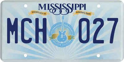 MS license plate MCH027