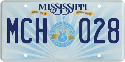 MS license plate MCH028