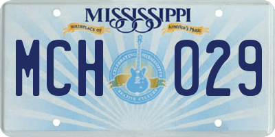 MS license plate MCH029