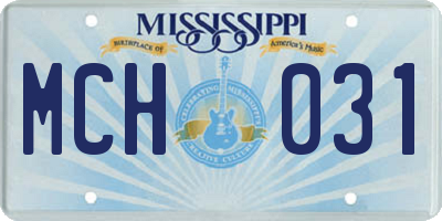 MS license plate MCH031