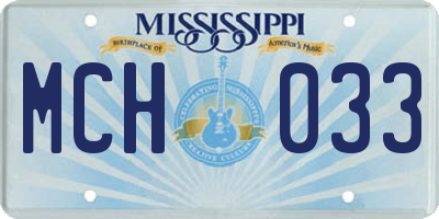 MS license plate MCH033