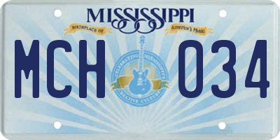 MS license plate MCH034